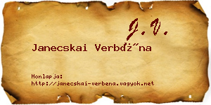 Janecskai Verbéna névjegykártya